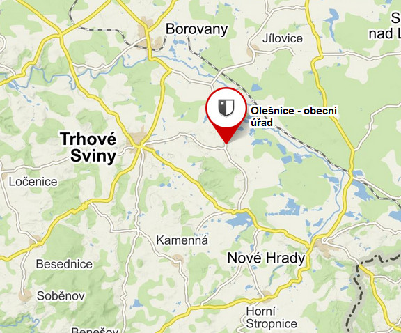 Náhledová mapa s polohou obce